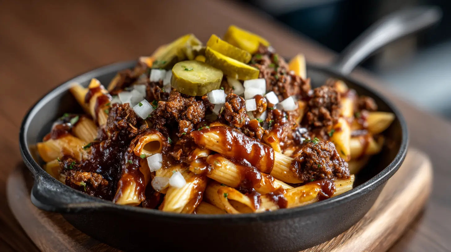 Hackfleisch Pasta Pfanne McRib-Style