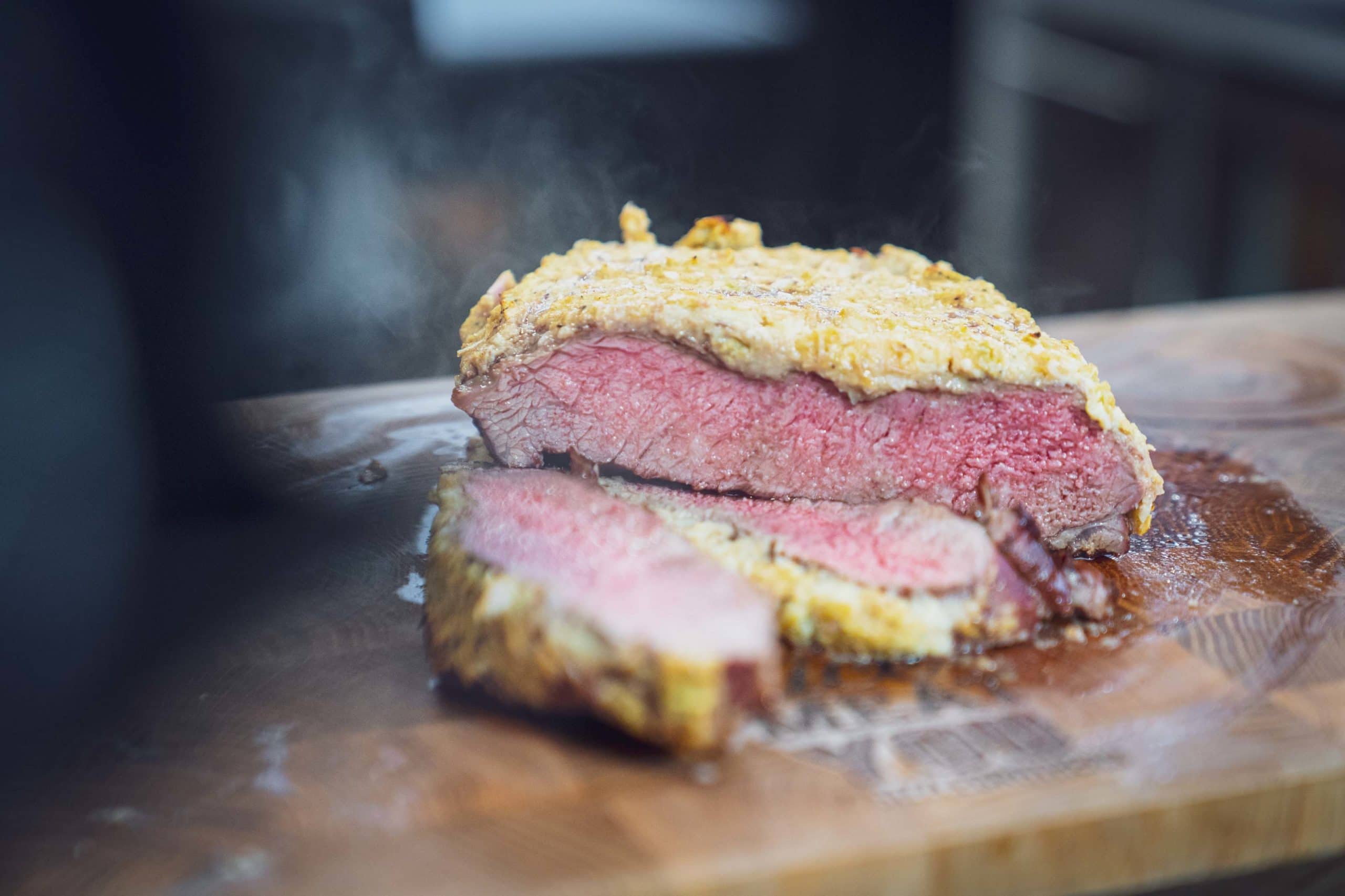Steak Strindberg - Steak mit Zwiebelkruste