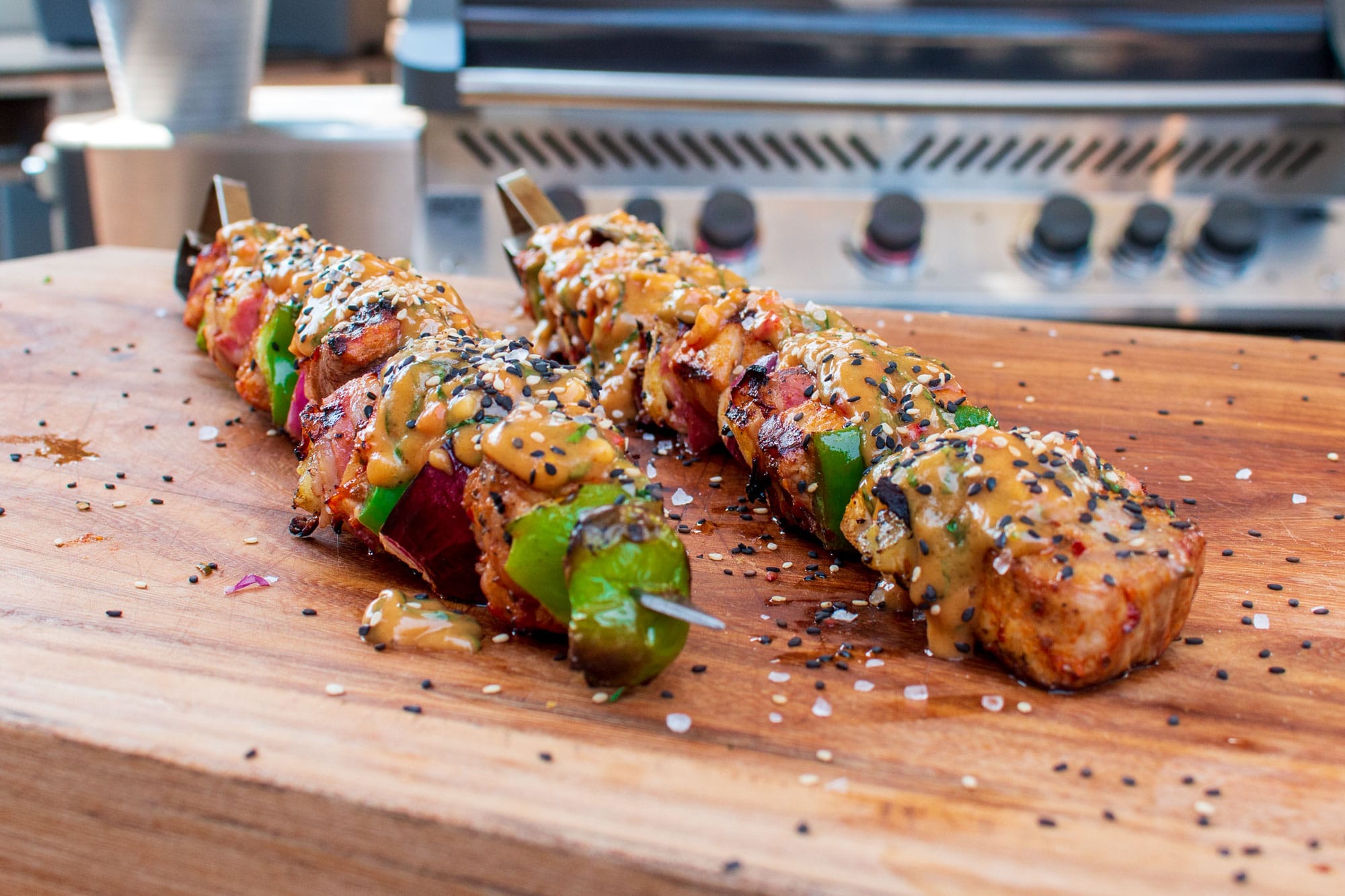 Schaschlikspieße vom Grill