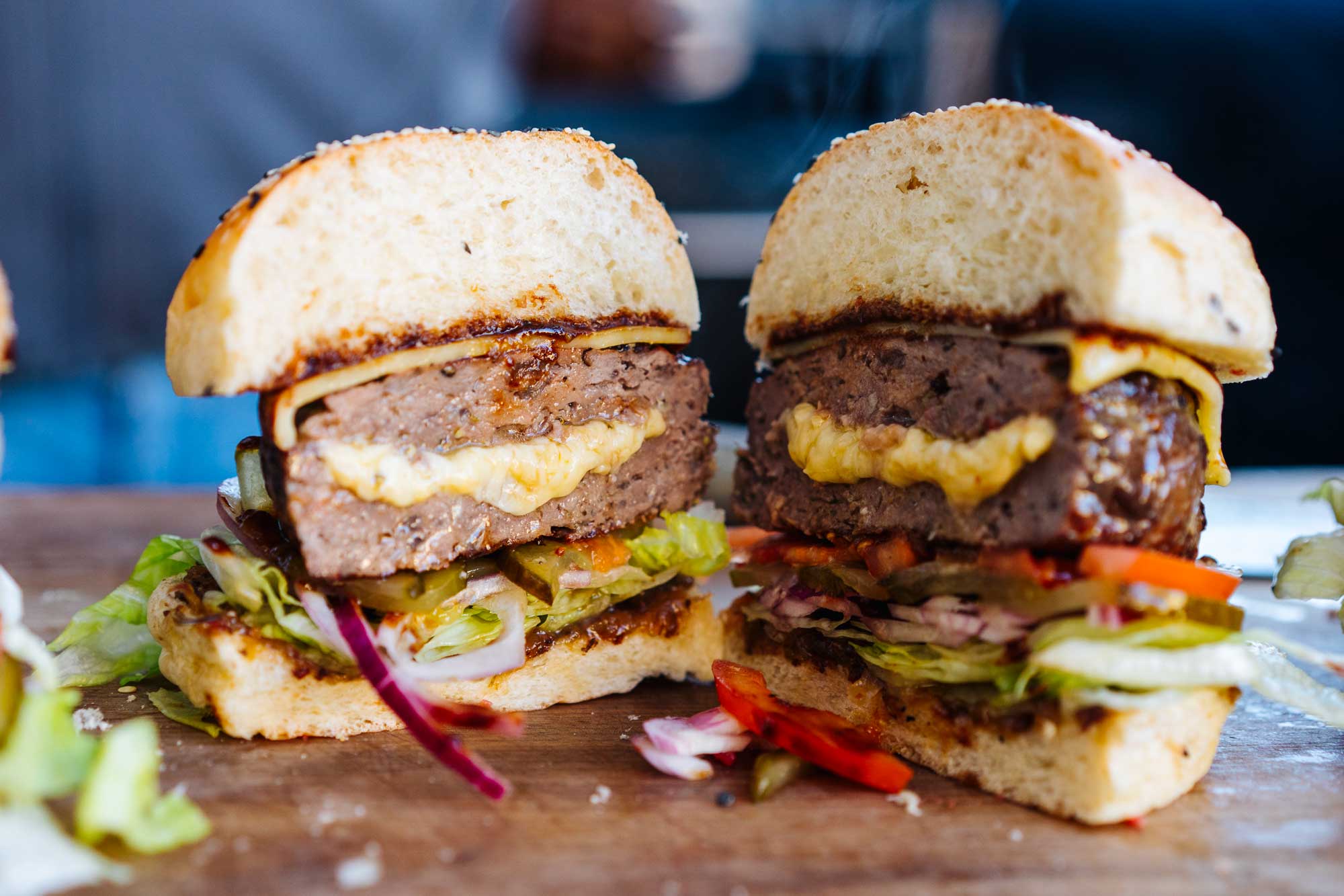 Stuffed Cheeseburger mit doppelt Käse