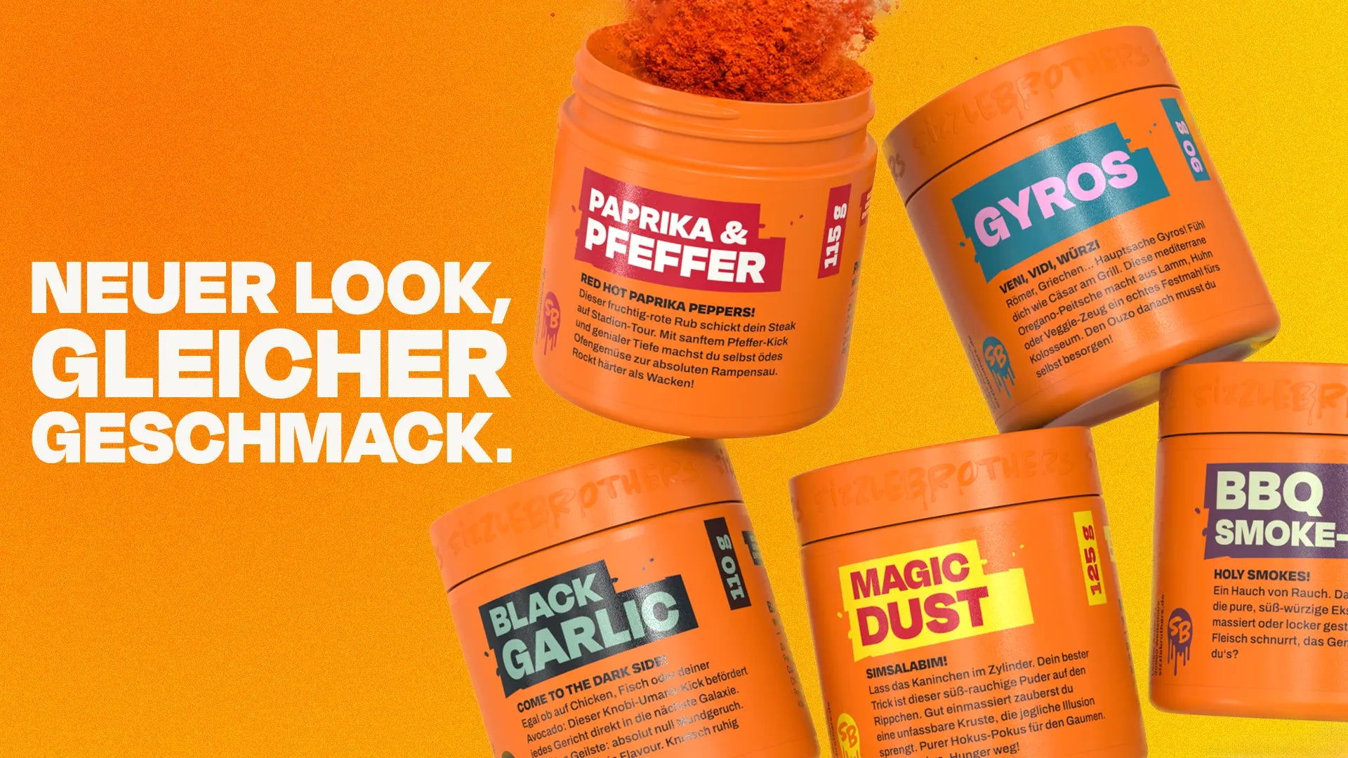 Die Sizzlebrothers Gewürzmischungen und Rubs in neuem Look und gleichem Geschmack