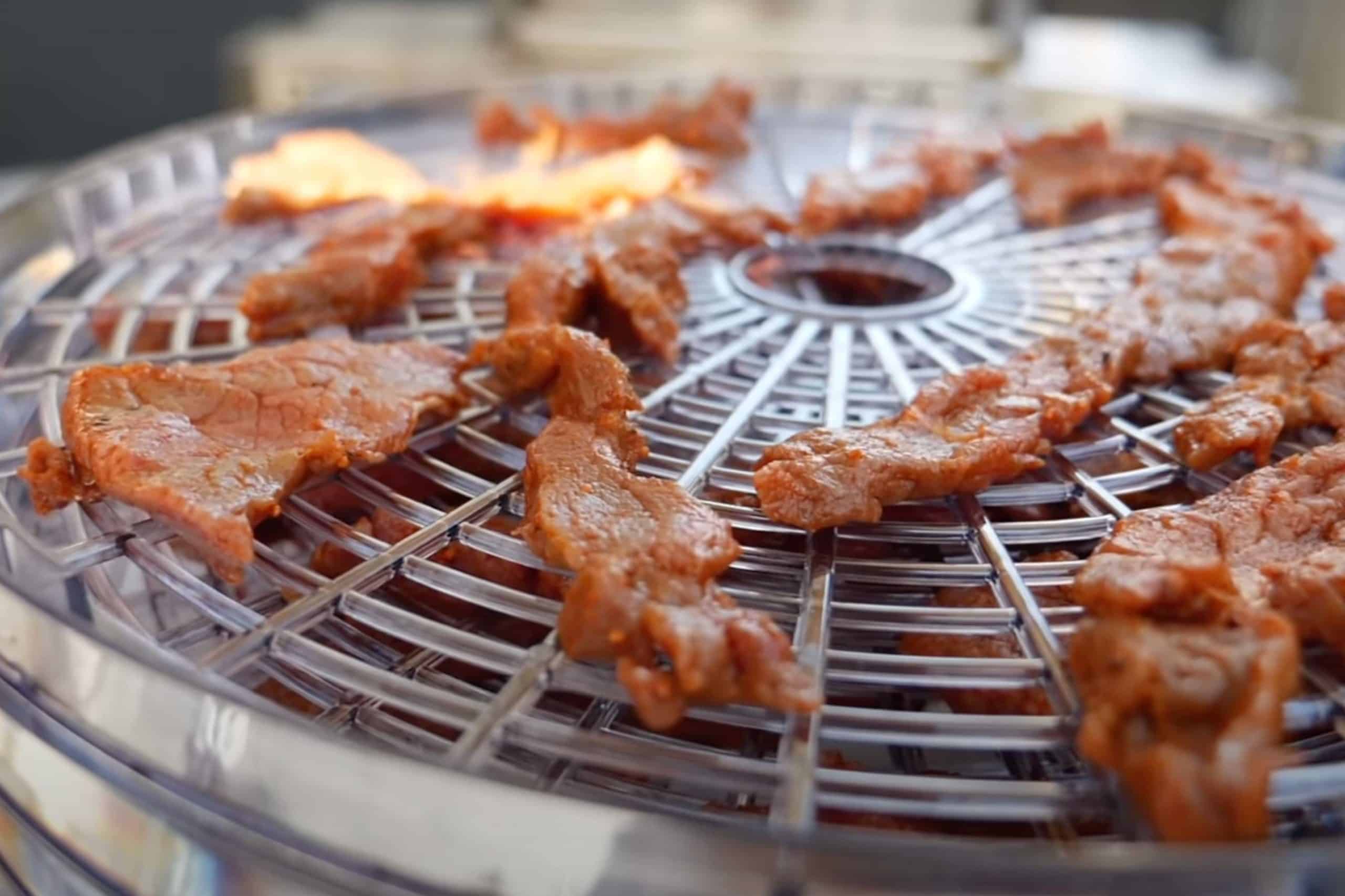 Das Fleisch auf dem Dörrautomaten