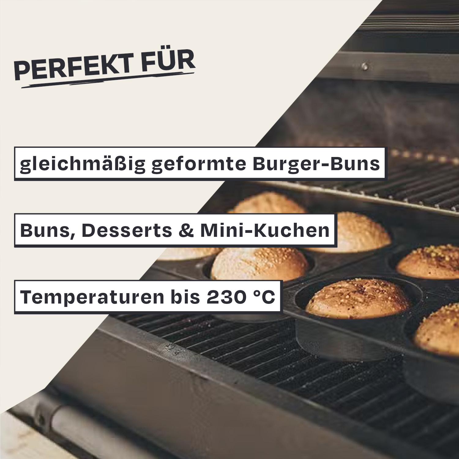 Bunformer | Silikonbackform für Burgerbrötchen