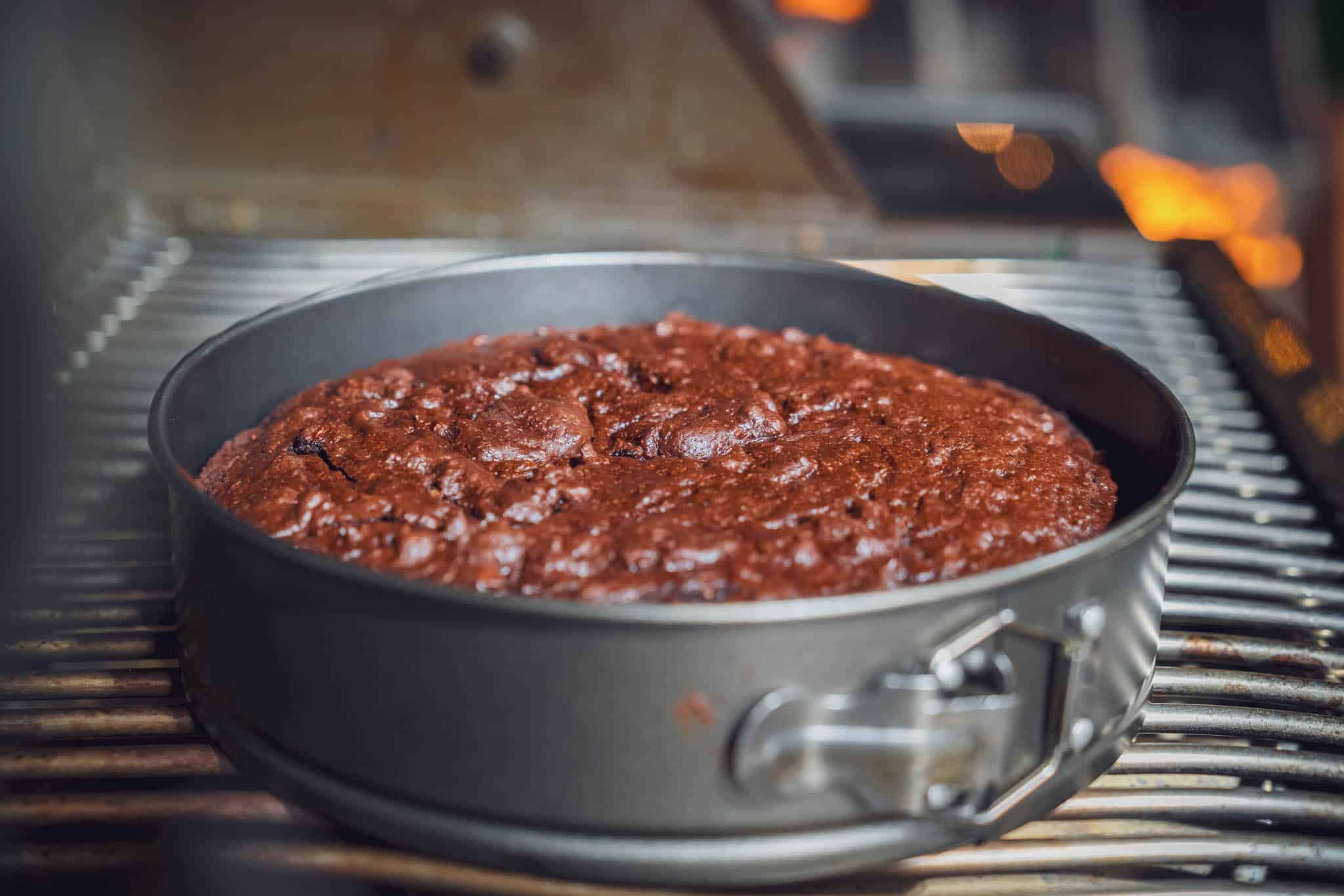 Der Schokokuchen ist schön aufgegangen