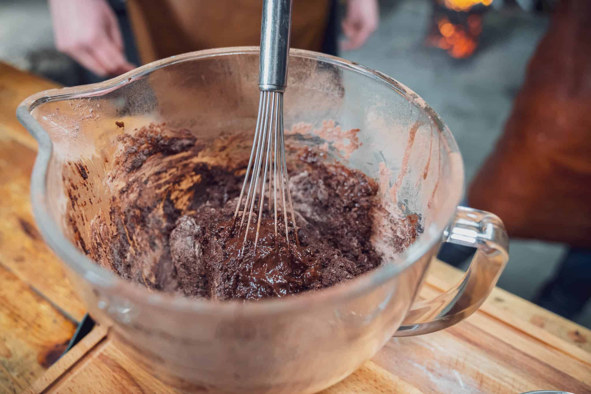 Verrührte Zutaten für den Kuchen