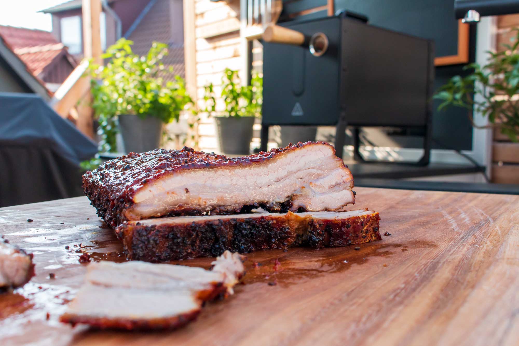 Der Smoked Pork Belly im Anschnitt