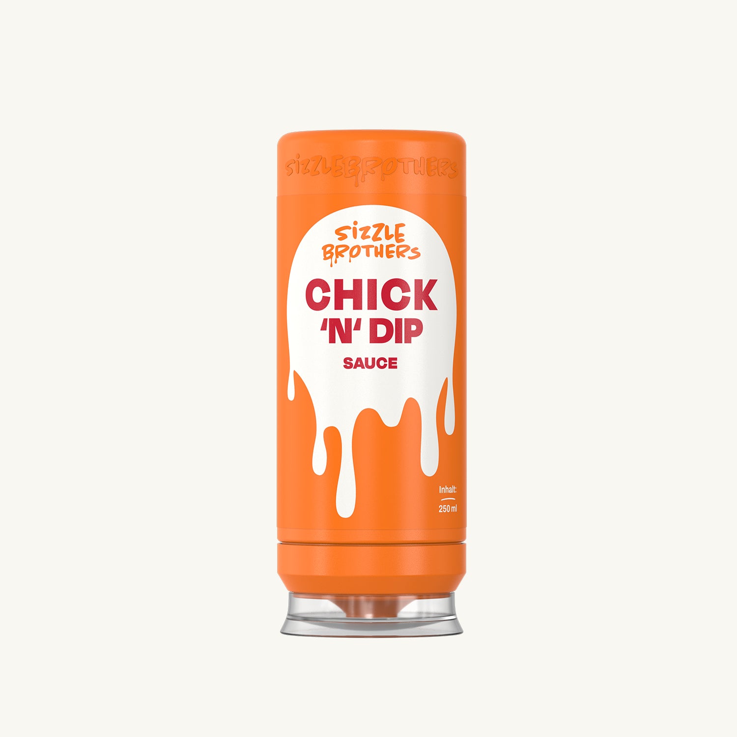 SizzleBrothers Chick 'N' Dip Sauce in orangefarbenen 250 ml Flasche