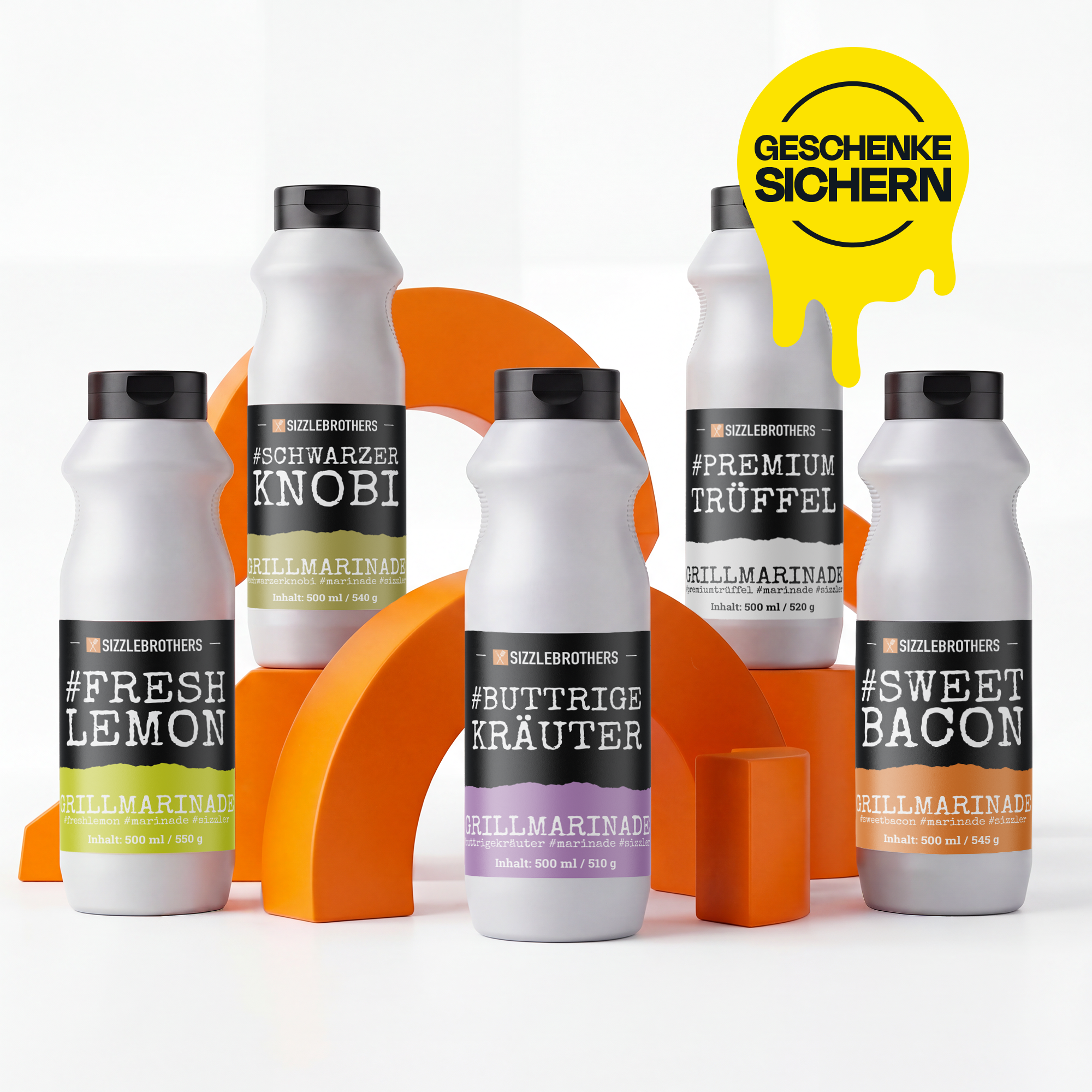SizzleBrothers Marinaden-Set zum Selbstmixen, acht Sorten Marinade zur Auswahl und Geschenke sichern