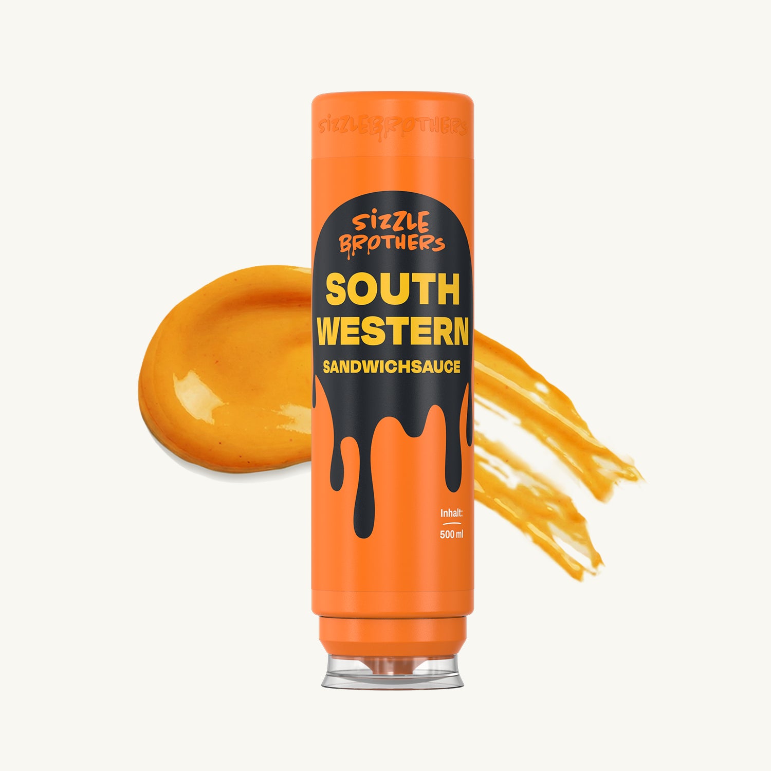 South Western Sandwichsauce SizzleBrothers 500 ml mit Saucenfleck daneben.