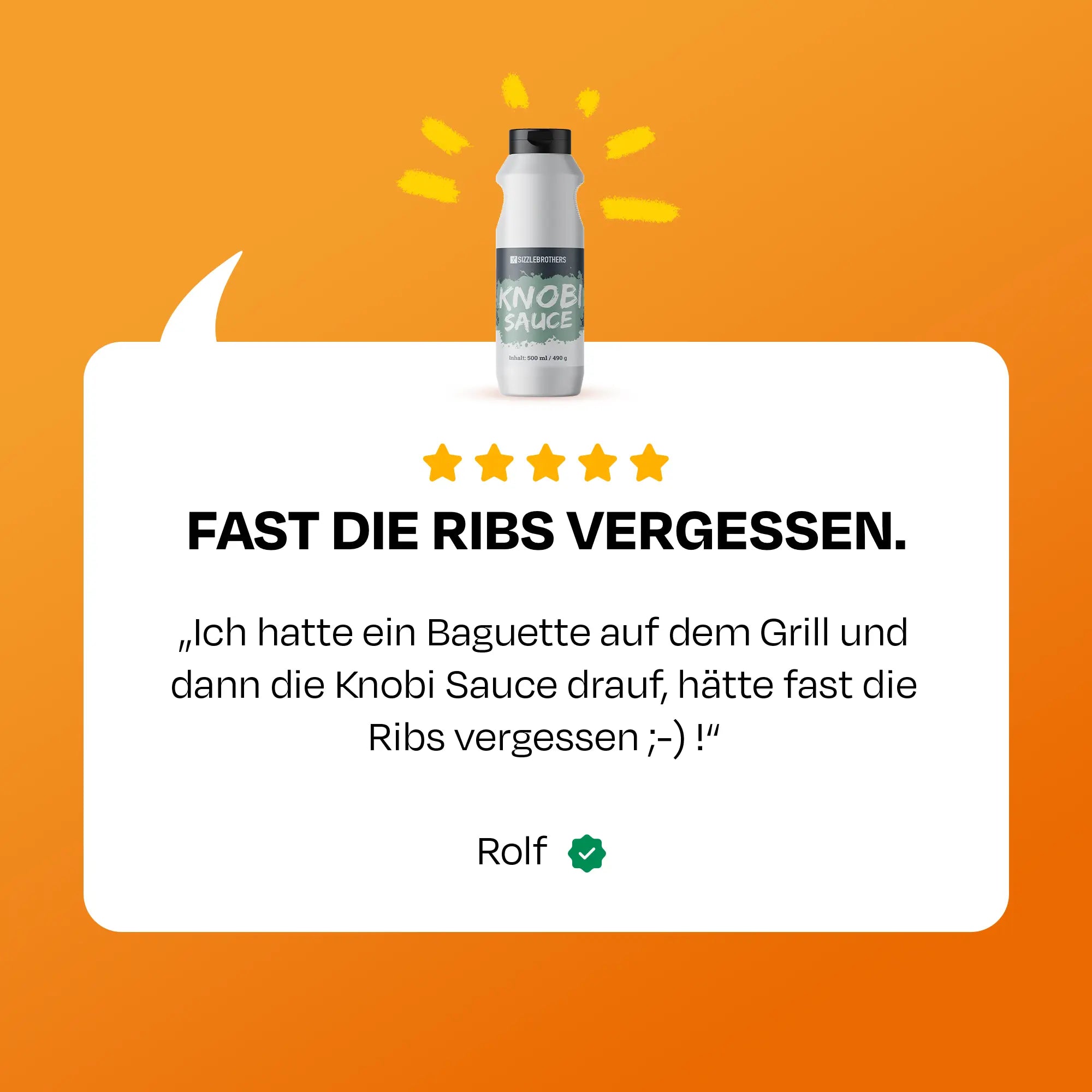 Rezension über Knobi Sauce: Fast die Ribs vergessen. - Rolf