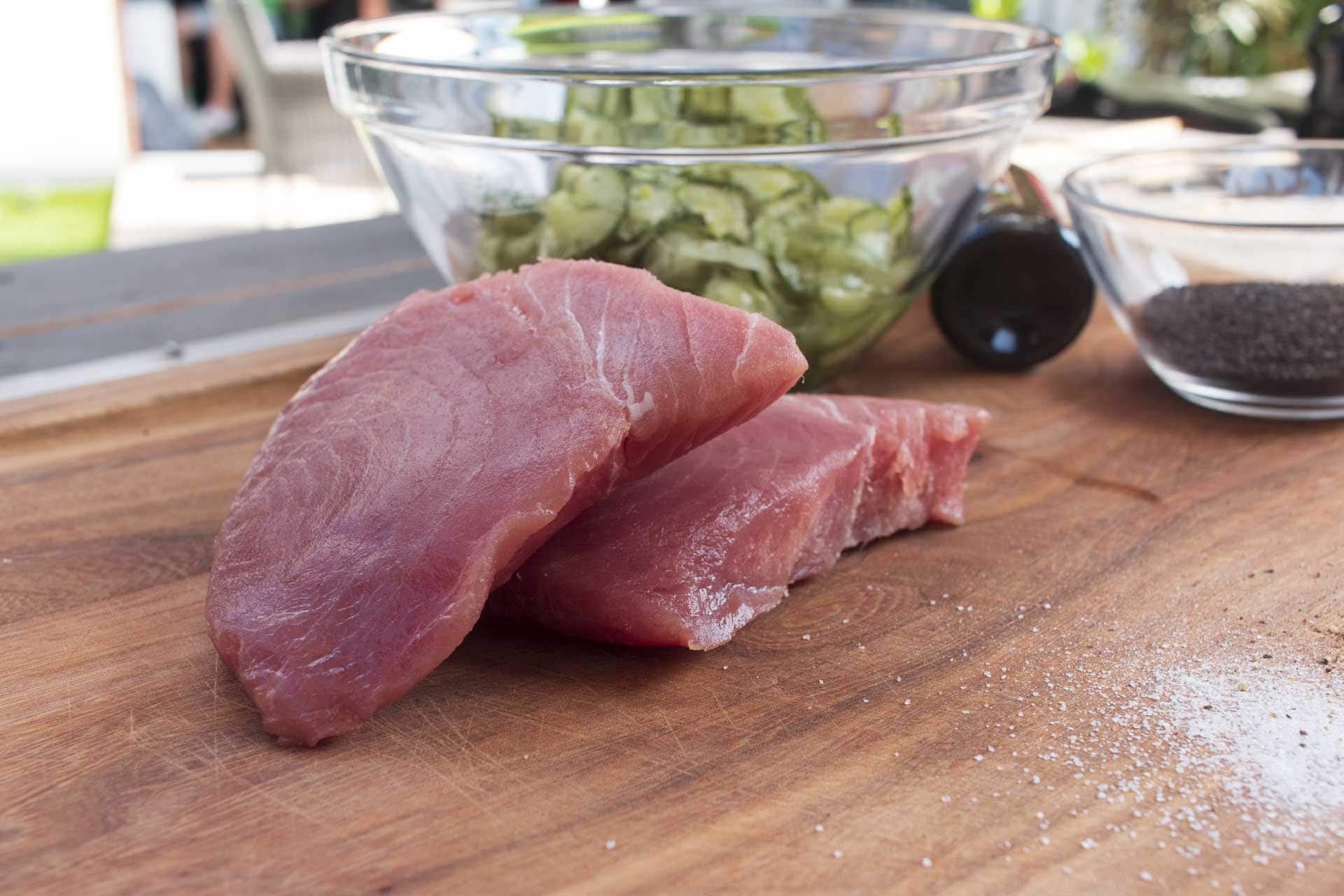 Rohe Thunfischsteaks vom Gelbflossen-Thun