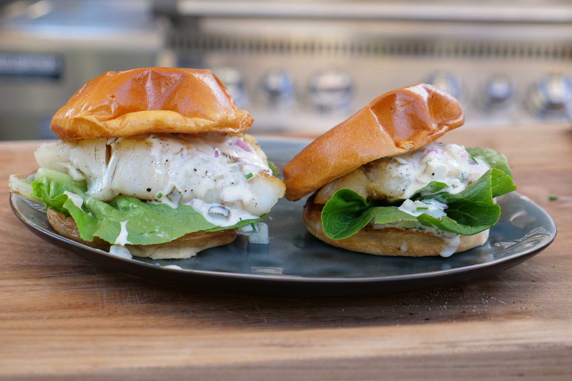 Schneller Fischburger mit Remoulade Rezept