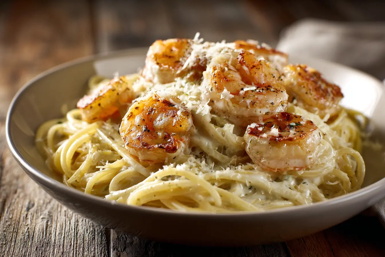 Knoblauch Spaghetti mit Garnelen