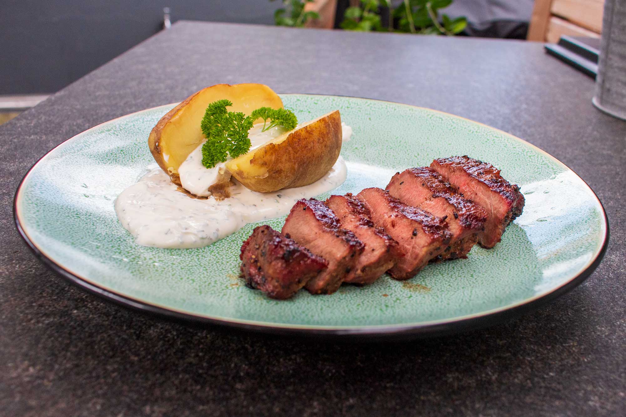 Gegrillte Iberico Presa Nackensteaks