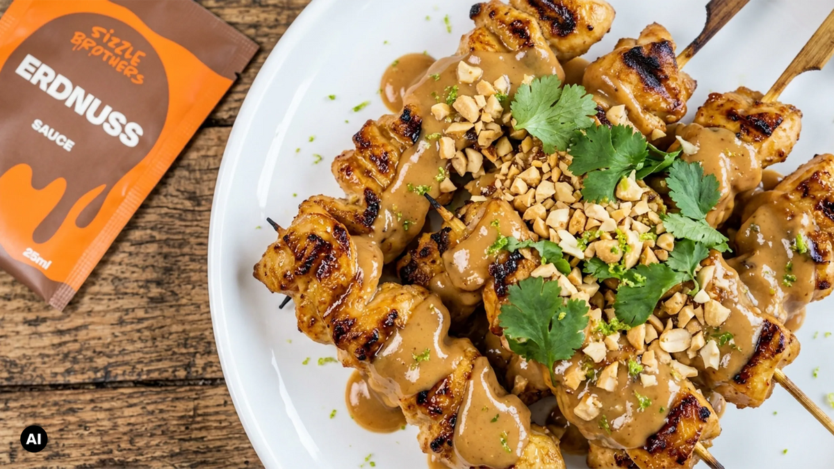 Sizzling Chicken Saté-Spieße