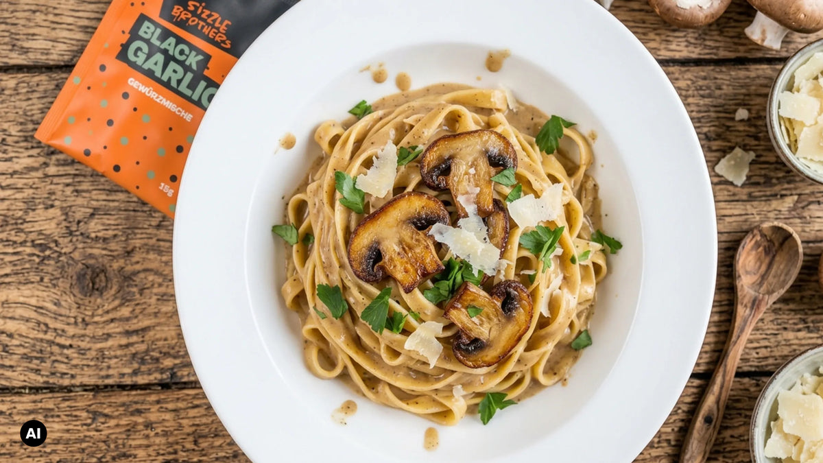 Pasta mit gebratenen Pilzen