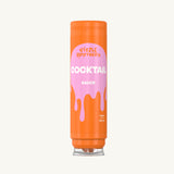 Große Flasche mit Cocktailsoße, orange mit rosa Etikett, 500 ml.