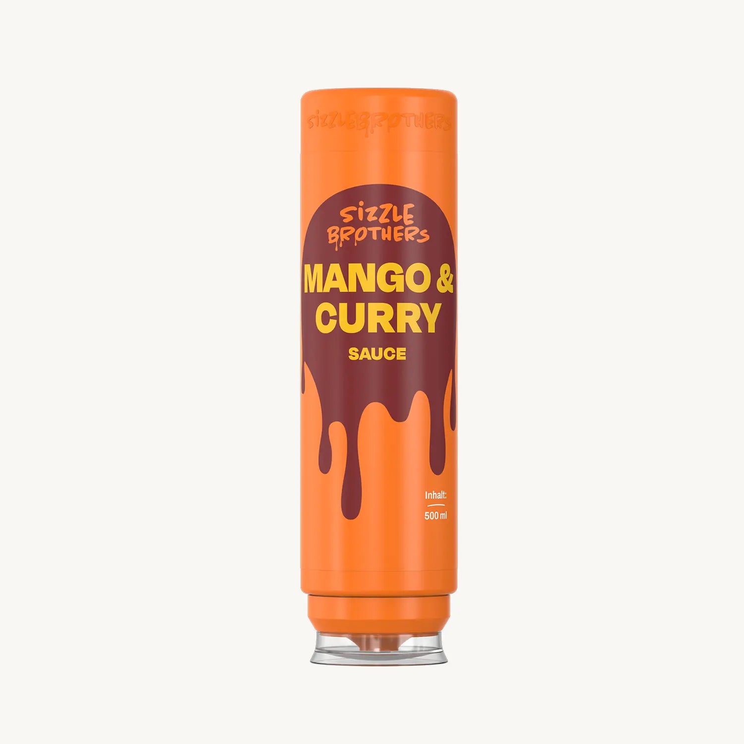 SizzleBrothers Mango & Curry Sauce, in  orangener 500 ml Flasche