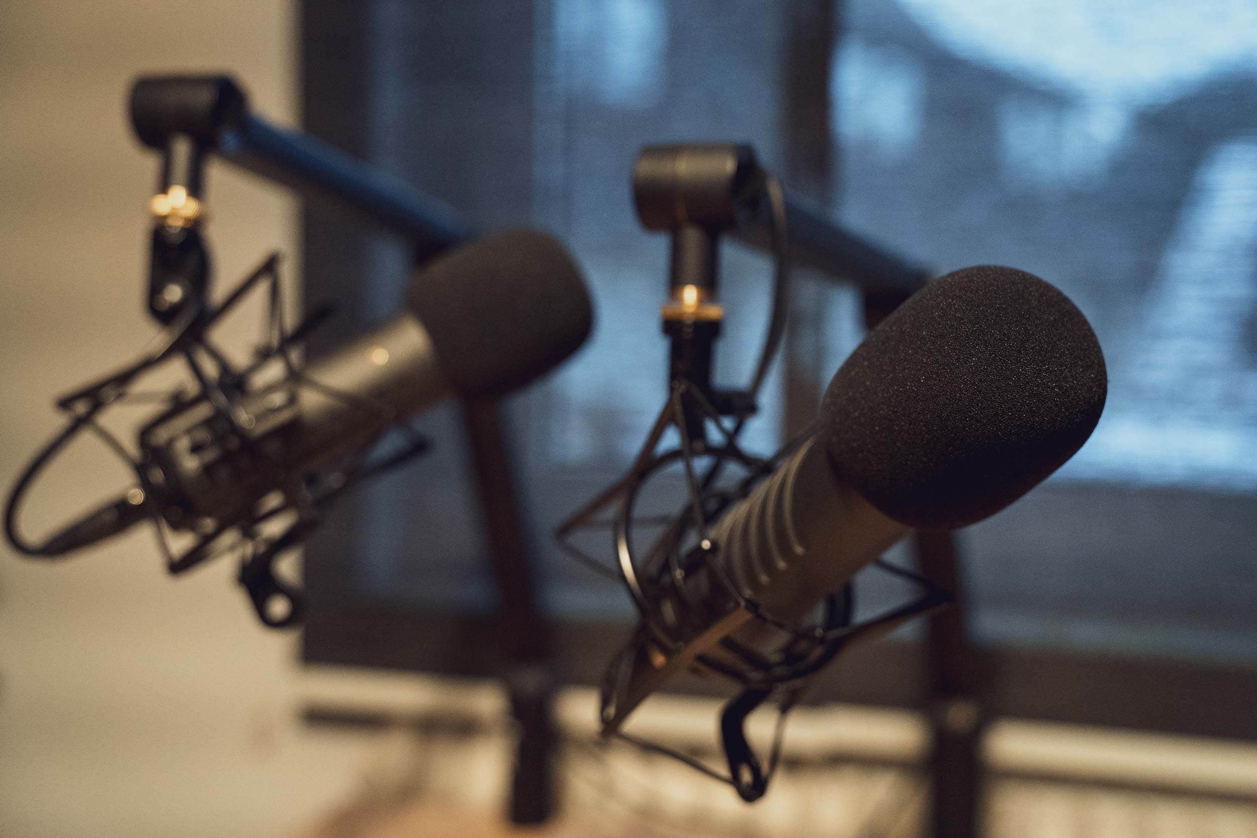 Zwei Mikrophone für den Podcast